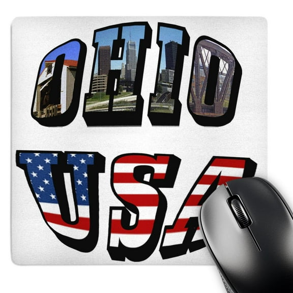 3dRose, State Map and Picture Text of Ohio, MousePad