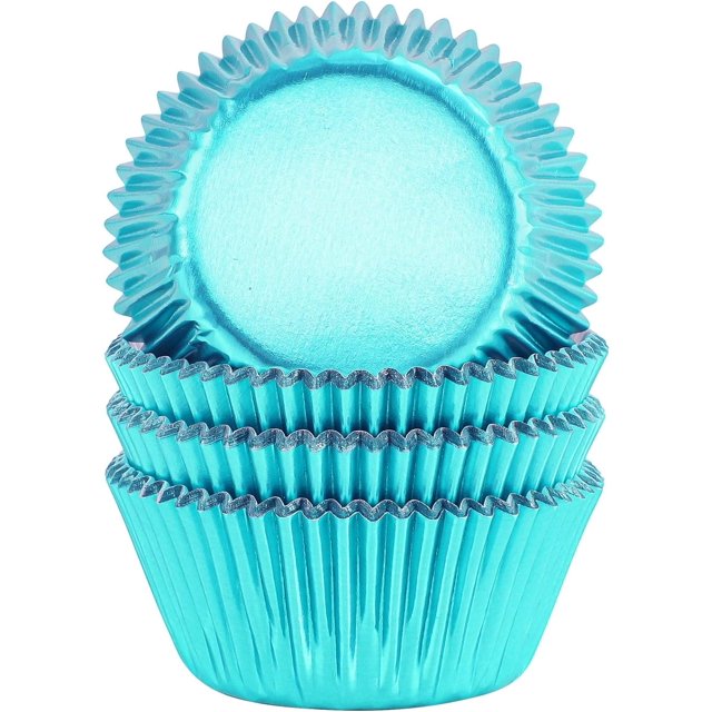 Capacillos para muffins o cupcakes BinDamon con lámina dorada, tamaño estándar, 100 unidades