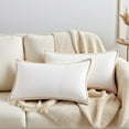thumbnail image 2 of REGALWOVEN Pack of 2 Decorative Throw Pillow Covers Soft Solid Cushion Cases with Trim for Couch Sofa Bed Living Room White 20 x 12 Inch, 2 of 7