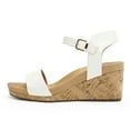 thumbnail image 4 of DREAM PAIRS Women Ankle Strap Wedge Sandals Open Toe Sandals One Strap Platform Heel Sandals Shoes NINI-8 WHITE/PU Size 8, 4 of 6