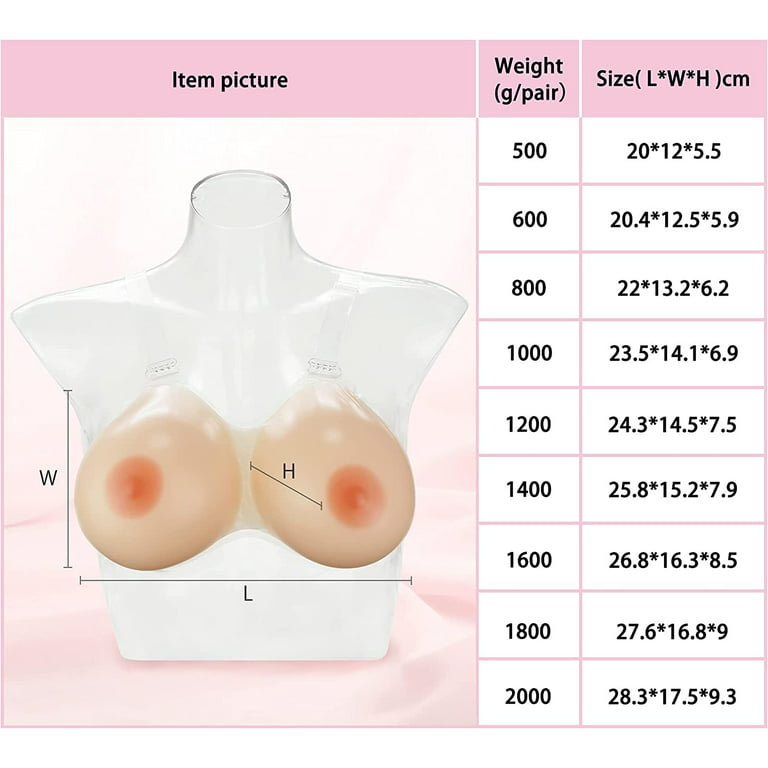 Strap on Silicone Breast Forms Fake Boobs For Mastectomy 600g A+ Cup 