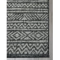 thumbnail image 4 of FH Home Flat Woven Outdoor Rug - Waterproof, Easy to Clean, Stain Resistant - Premium Polypropylene Yarn - Striped Boho - Large Patio, Deck, Sunroom - Amman - Charcoal - 7ft 10in x 10ft 9in, 4 of 5