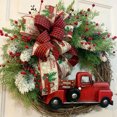 thumbnail image 3 of Decoraciones colgantes navideñas, 15 en corona redonda de camión rojo para casa de campo, 3 of 8
