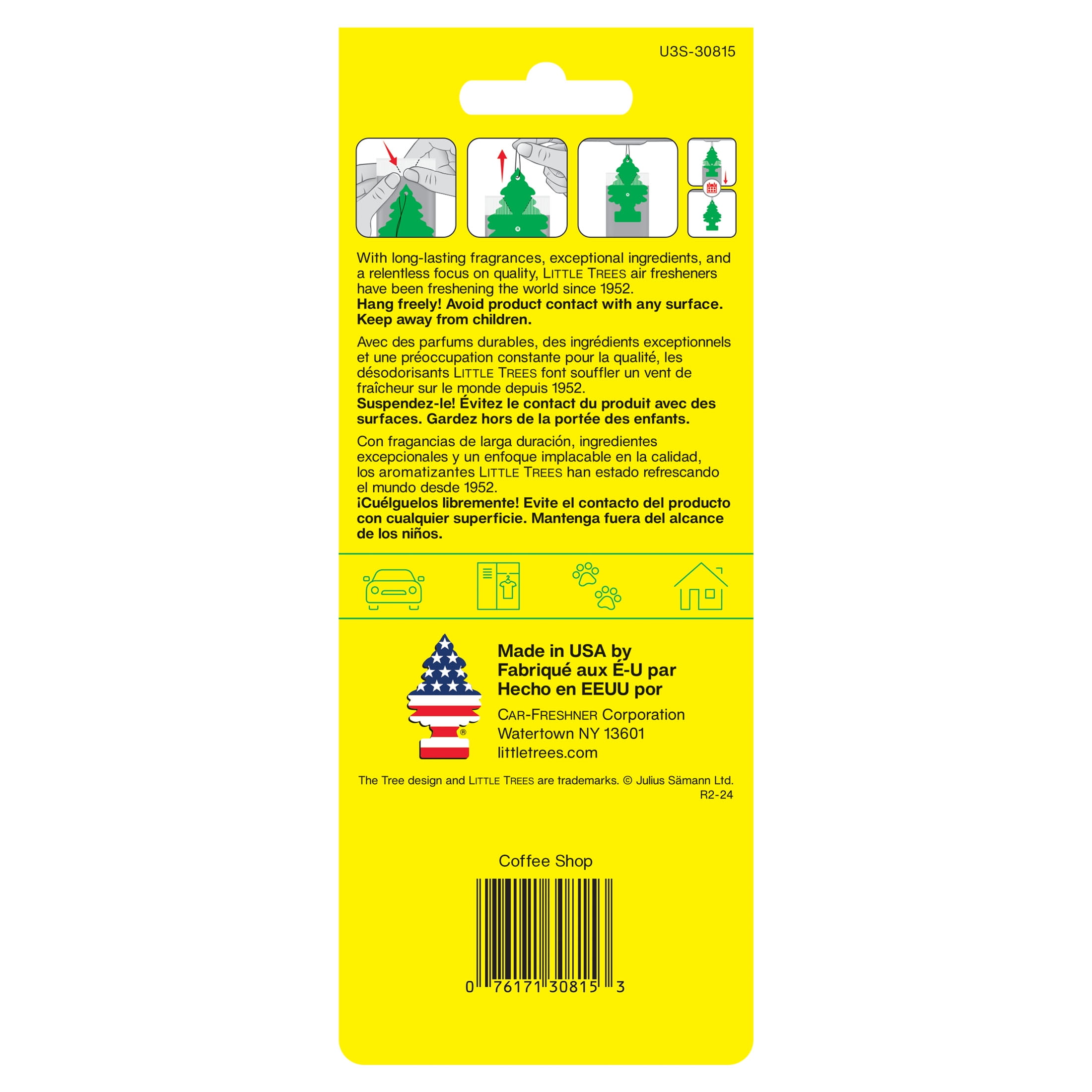(3 pack) Little Trees Air Freshener Coffee Shop Fragrance 3-Pack