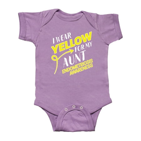 

Inktastic I Wear Yellow for my Aunt- Endometriosis awareness Gift Baby Boy or Baby Girl Bodysuit