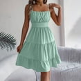 thumbnail image 2 of Rvasteizo Sundress Solid Sleeveless Sling Backless Shirred Layered Ruched Summer Casual Outfit, 2 of 5