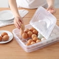 thumbnail image 4 of Contenedor de almacenamiento de huevos portátil de 1 pieza, caja de almacenamiento de soporte de huevo para refrigerador (blanco), 4 of 5