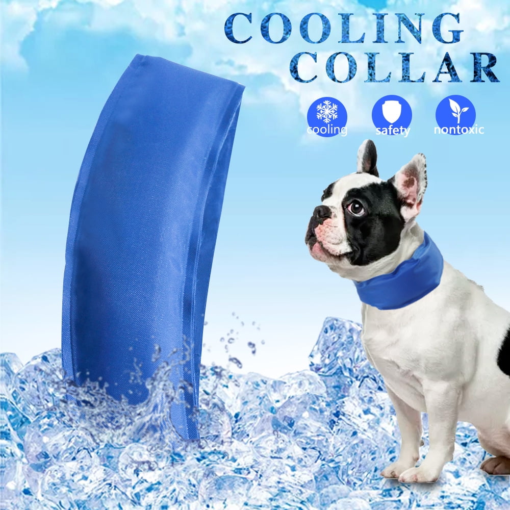 Chainplus Dog Cooling Collar Pet Cooling Scarf Neck Summer Cold Feeling Pet Neck Dog Pussy Cat Cooling Scarf Pet Dog Accessories Ice Bag Collar Blue