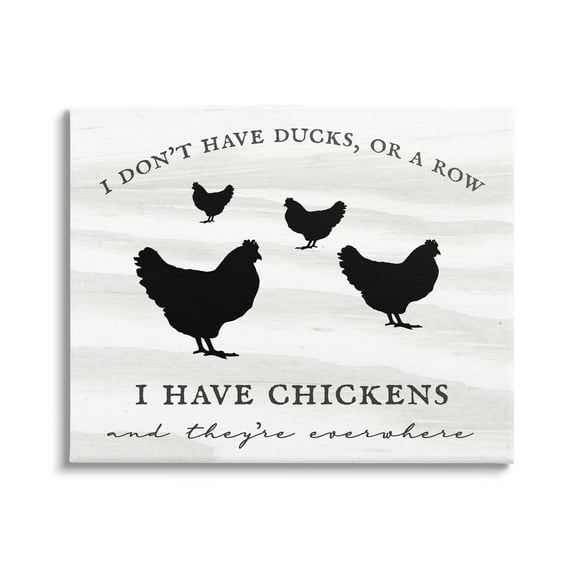 Stupell Industries I Have Chickens Fun Farmhouse Country Typography Sign Graphic Art Gallery Wrapped Canvas Print Wall Art, Design by Daphne Polselli