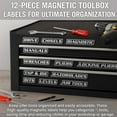 thumbnail image 5 of Toolbox Labels,12/24/36 Pack of Tool Box Labels, Durable 3D-Printed Metal Tool Box Drawer Tags, Reusable Tags for Steel Toolboxes, Carts, Drawers(12pcs), 5 of 7