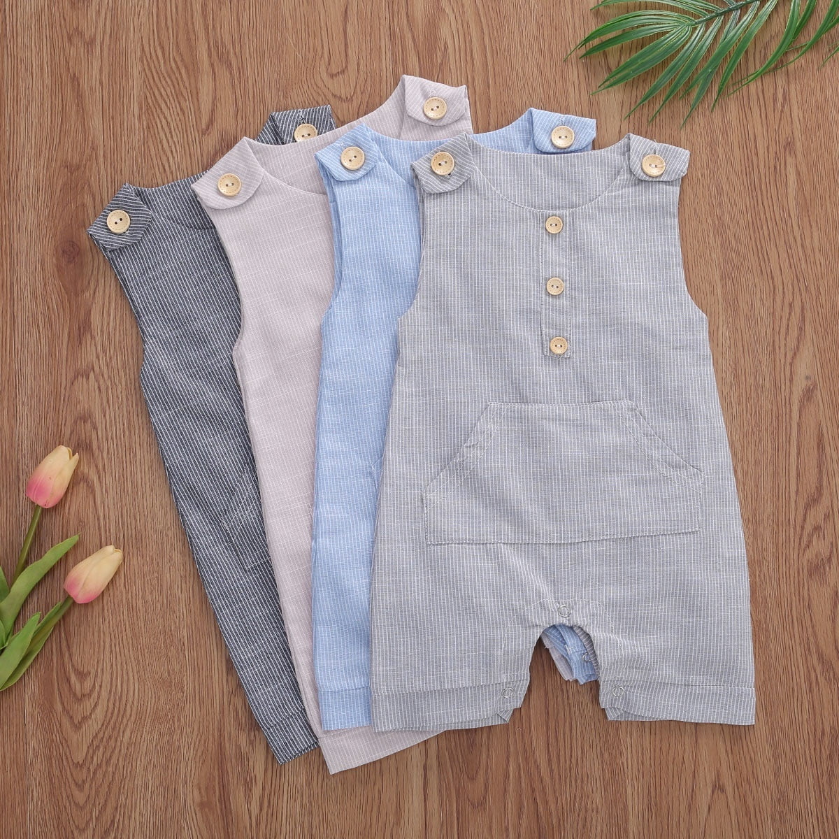 linen baby boy romper