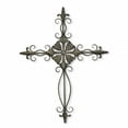 thumbnail image 4 of 22" Gray Metal Scroll Design Gray Hanging Cross Wall Decor, 4 of 5