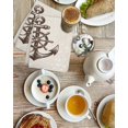 thumbnail image 4 of Nautical Anchor Kitchen Dish Towels for Drying Dishes Set of 3, Vintage Coastal Rudder Farmhouse Beige Waffle Weave Microfiber Hand Tea Bathroom Towels Quick Dry & Absorbent Towel 15.7x23.6, 4 of 7