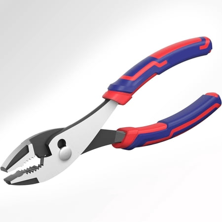 Slip Joint Pliers Tool, Soft Grip, Rust Prevention Finish, Serrated Jaw Forged from High Carbon Steel for Maximum Grip