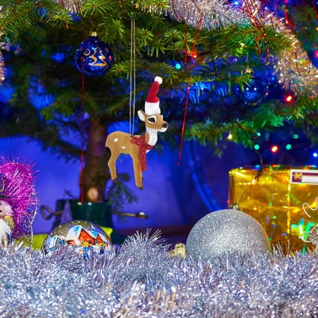 

TUOBARR Christmas Drcoration New Christmas Deer Imitation Elk And Sika Deer Pendant Cross-border Manual Plush Toy Decoration Pendant