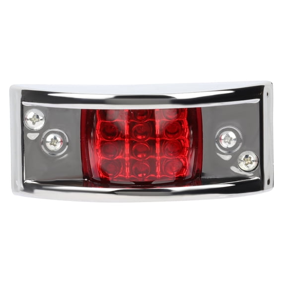 cciyu 1x Rectangular 12 Led Chrome Armored-style Trailer Side Marker Light LED Trailer Clearance Light Red Len Red Light Rectangle Led Trailer Clearance Lights Surface Mount Led Lights