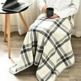 thumbnail image 4 of Winter Throw Blanket Plaid Super Soft Polar Fleece Thermal Insulation Single-Breasted Shawl Nap Blanket for Daily Use Work Home School, 4 of 8