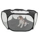 thumbnail image 5 of Corralito portátil para animales pequeños, transparente, para cachorros, gatos, conejos, tienda de campaña para exteriores, color negro, 5 of 15