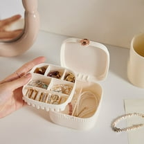 CasaChic Portable Jewelry Storage Box, Mini Organizer for Earrings, Necklaces & Rings with Built In Mirror, Partitions & Dirt Proof Design