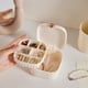 thumbnail image 1 of Cajas y organizadores de joyas portátiles Aretes Collares Anillos Joyas de mano Mini caja de almacenamiento con divisiones de espejo incorporadas Almacenamiento a prueba de suciedad Almacenamiento de, 1 of 6