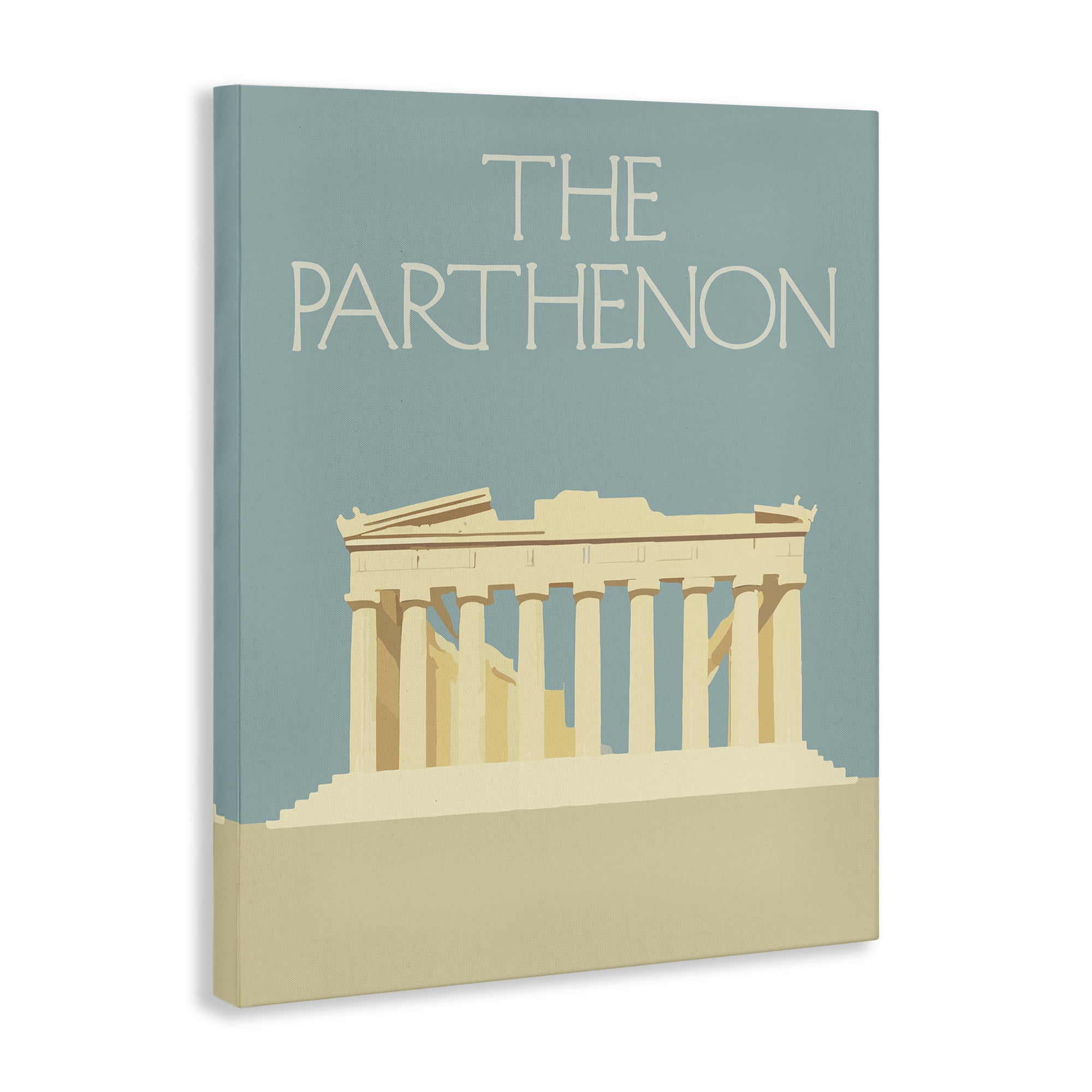 Stupell Industries Parthenon Landmark View Buildings & Architecture Painting Wrapped Canvas Art Print Wall Art, 30 x 40