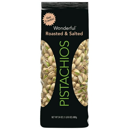 Salted California Pistachios - (3 Pack) Wonderful Pistachios, Roasted & Salted, 24 Oz Pouch