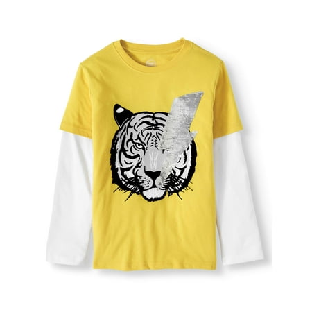 Wonder Nation Long Sleeve Graphic T-Shirt (Little Boys, Big Boys, & (Best Gifts For Tween Boys)
