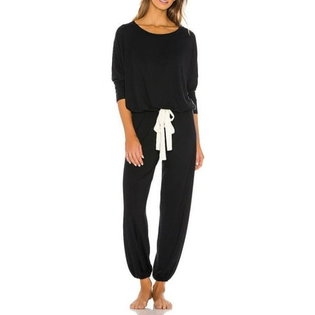

Women s Casual Solid Color Set Two-piece Set Warm round Collar Sports Home Wear Pajamas S-XL