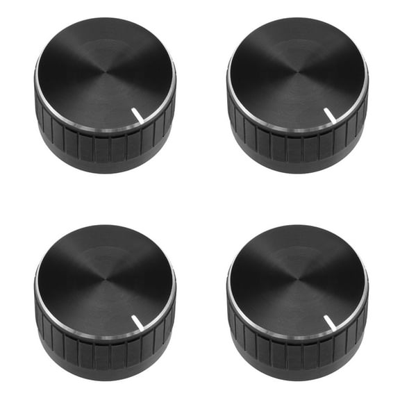 4Pcs 30x17mm Aluminium Alloy Potentiometer Rotary Knob for 6mm Hole Black