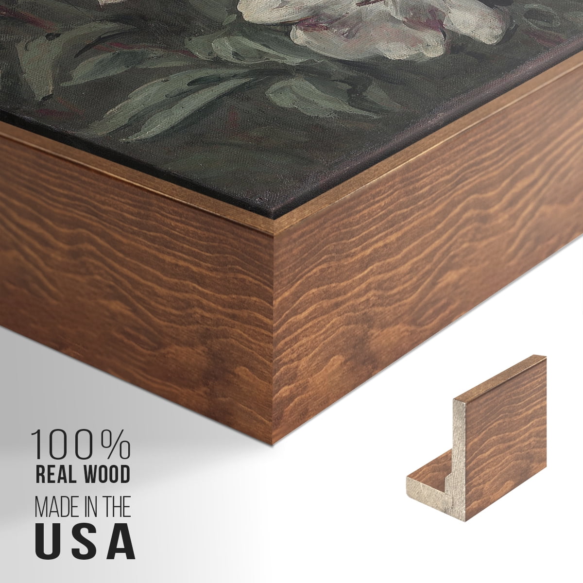 Vintage Botanical Print-LXXXVIII By Wexford Home Framed in Walnut Wood Gallery Wrapped Canvas 27 in. x 41 in.