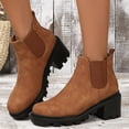 thumbnail image 4 of NECHOLOGY Zapatos Botines mujer Europa y los Unidos y el comercio exterior de los Unidos para botas gruesas con cabeza redonda después de la correa Modelos clásicos y botines Botas (Brown 7.5), 4 of 7