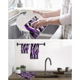 thumbnail image 5 of Purple Stripe Kitchen Dish Towels for Drying Dishes Set of 2, Black Grey White Gradient Striped Geometric Waffle Weave Microfiber Hand Tea Bathroom Towels Quick Dry & Absorbent Towel 15.7x23.6, 5 of 7