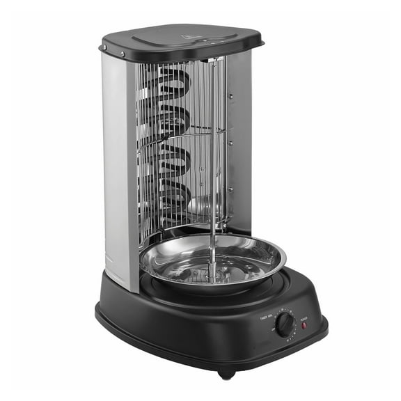 Shawarma Machine Vertical - Stainless Steel Gyro Grill - Electric Doner Kebab Rotisserie - 360° Rotating - Timer Control - Home & Restaurant Use