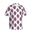 thumbnail image 2 of Balery Cute Number 8 Print Men's Hawaiian Shirts Short Sleeve Beach Shirt Relaxed Fit Vacation Button Down Shirts-Small, 2 of 9
