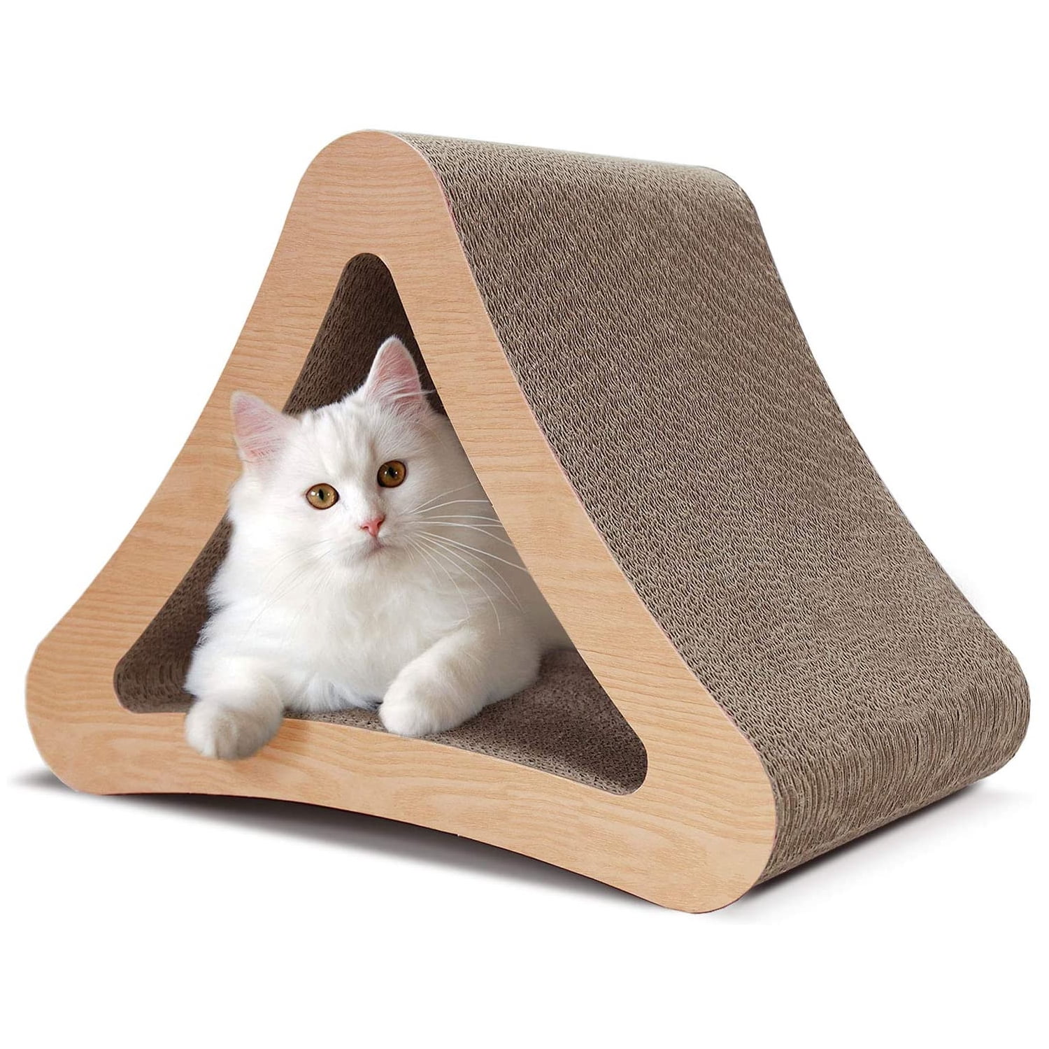 Pefilos 25" C- Shaped Cat Scratching Post Furniture, Cat Tree Table with Scratcher Board, Cat Board Pads Prevents Furniture Damage, Brown Pefilos 25" C- Shaped Cat Scratching Post Furniture, Cat Tree Table with Scratcher Board, Cat Board Pads Prevents Furniture Damage, Brown