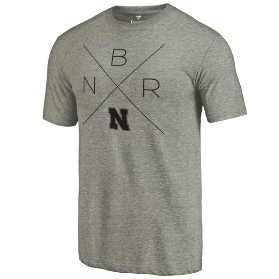 Men's Ash Nebraska Huskers Quad Tri-Blend T-Shirt