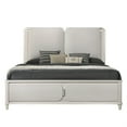 thumbnail image 2 of Veda King Size Bed with LED- Pearl White- Gray Boucle Upholstered, 2 of 5