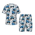 thumbnail image 1 of Balery Blue Excavator Conjunto de Pijama Infantil de Manga Corta con Estampado – Ropa de Dormir de Algodón Suave-4X-Large, 1 of 6