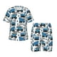 thumbnail image 1 of Balery Blue Excavator Conjunto de Pijama Infantil de Manga Corta con Estampado – Ropa de Dormir de Algodón Suave-Large, 1 of 6