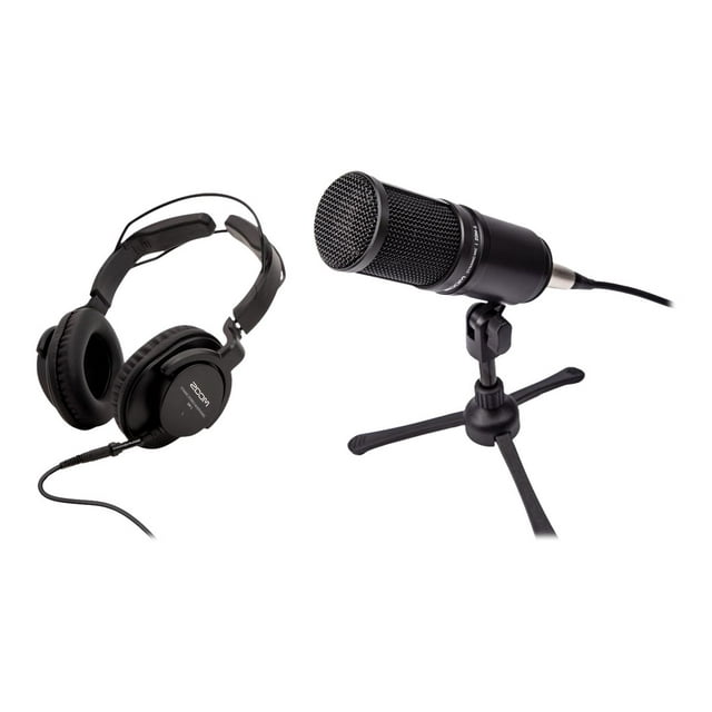 Zoom ZDM-1 Podcast Mic Pack, Podcast Dynamic Microphone, Headphones, Tripod, Windscreen, XLR Cable, For Recording Podcasts