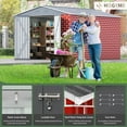 thumbnail image 2 of JAXPETY 8' x 12' Metal Storage Shed for Outdoor, Steel Yard Shed with Design of Lockable Doors,Vents, Utility and Tool Storage for Garden, Backyard, Patio, Outside use, Red Brick Style, 2 of 7
