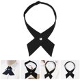 thumbnail image 3 of Shisuyan Adjustable Cross Bowtie For Women And Girls, Suitable For School Uniforms And Special Occasions, Solid Color Pre-Tied Bow Tie In Black, 3 of 8