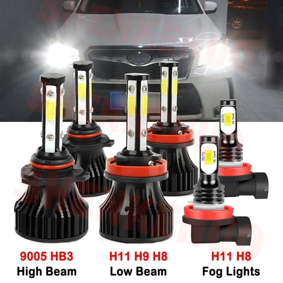 H11 9005 High&Low Beam for Subaru Legacy 2015 2016 2017 2018 2019 LED Headlights Fog Lights 6pcs