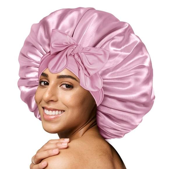 BONNET QUEEN BONNET en Soie BONNET en Satin BONNET pour Cheveux pour Dormir BONNET pour Tresse avec Bande à Nouer Grand BONNET Grands Bonnets pour Tresses Femmes Cheveux Bouclés