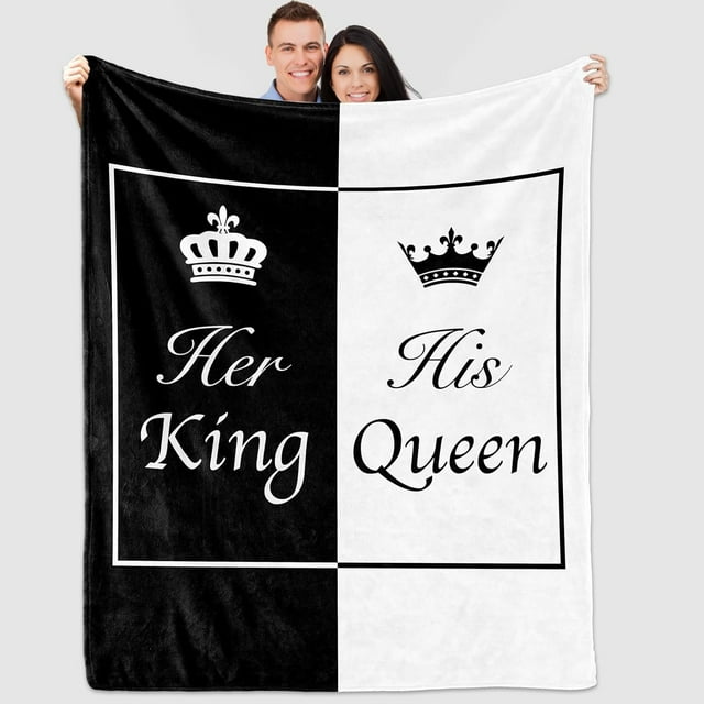 LHSHID Wedding Gifts for Newlywed Couple Mr and Mrs Honeymoon Throw Blanket Anniversary Romantic Gifts for Women Men Couples Gifts for Her Him Girlfriend Boyfriend Blankets for Couch Bedches 60x80in