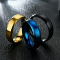 thumbnail image 5 of 4mm/6mm Black/Blue/Gold Titanium Steel Brushed Band Men's Women's Ring Size 6-12, 5 of 6