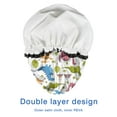 thumbnail image 4 of Shower Caps,Colorful Cartoon Dinosaurs Scenery Pattern Waterproof Shower Cap for Women 4 Pieces,Double Reusable Hair Cover for Shower PEVA Elastic Stretch Hem, 4 of 7