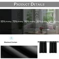 thumbnail image 4 of Lapalife 2 Panel Blackout Kitchen Curtains, Grommet Short Window Curtains for Kitchen Bathroom Cafe, Black, 33"x 24", 4 of 7