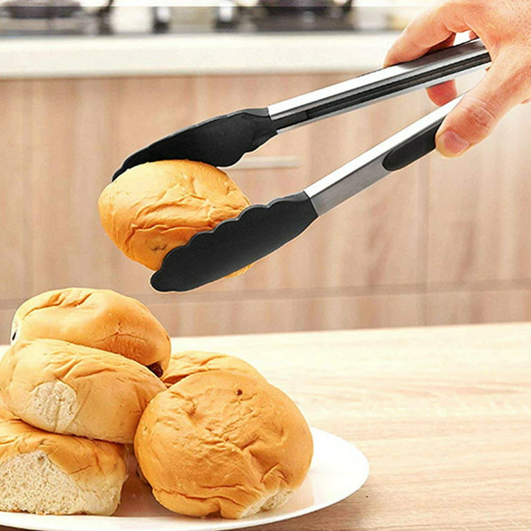 Silicone Food Tongs Stainless Steel BBQ Grilling Tong Non-Stick