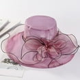 thumbnail image 3 of Wide Brim Hats for Women , Sunhat , Large Brim Sun Hats for Women Elegant Women's Wide Brim Floral Sun Hat for Beach Wedding Bridal Shower and Summer Dress Occasions, 3 of 6